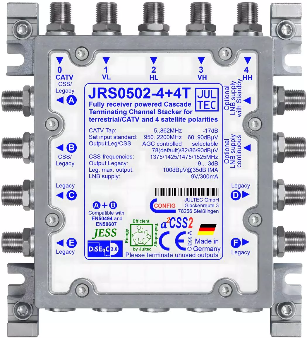 JULTEC JRS0502-4+4T Unicable-MS für 1 Satellit-Artikelnummer-170 200 75-von-Jultec GmbH