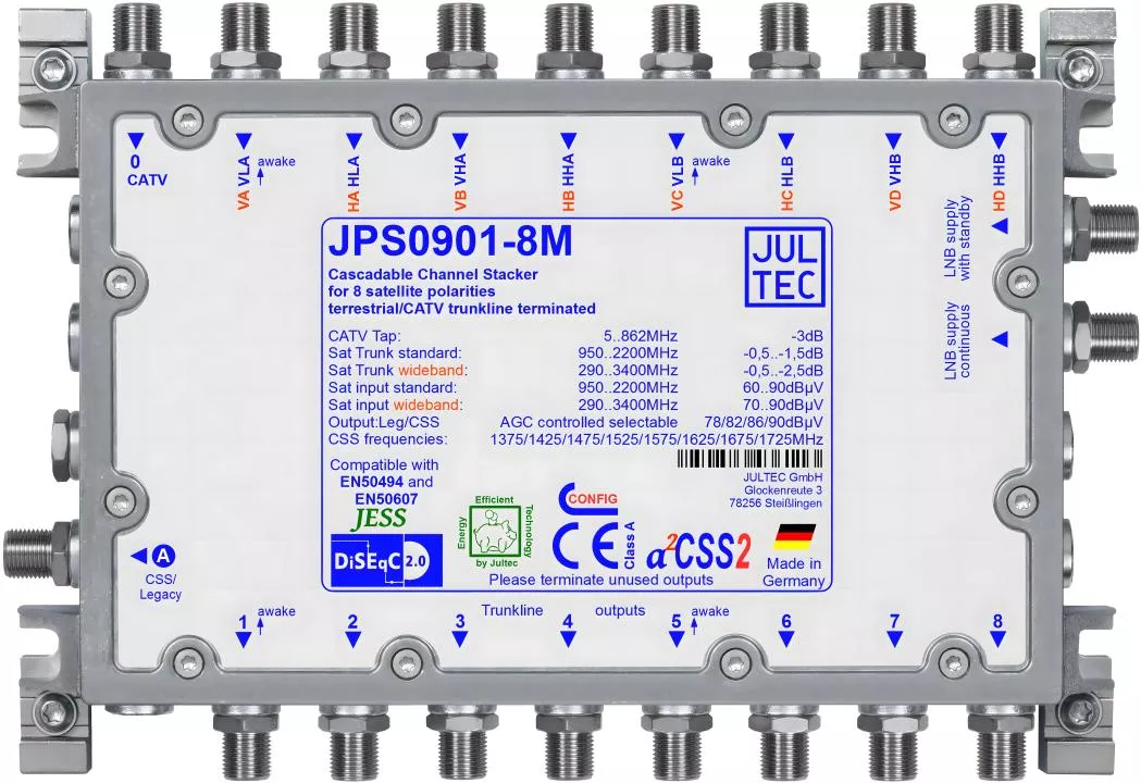 JULTEC JPS0901-8M Unicable-MS für 2 (Breitband 4) Satelliten-Artikelnummer-170 306 09-von-Jultec GmbH