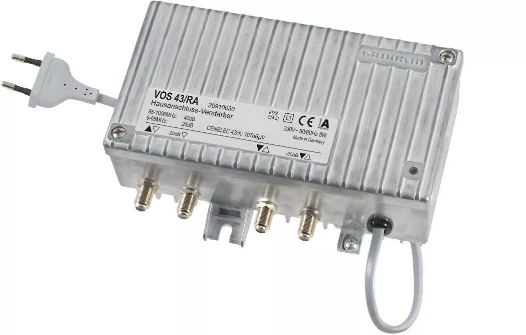 Kathrein VOS 43/RA - Hausanschluss-Verstärker 1005 MHz 34/40 dB, RW off/-1/28 dB-Artikelnummer-086 910030-von-Kathrein