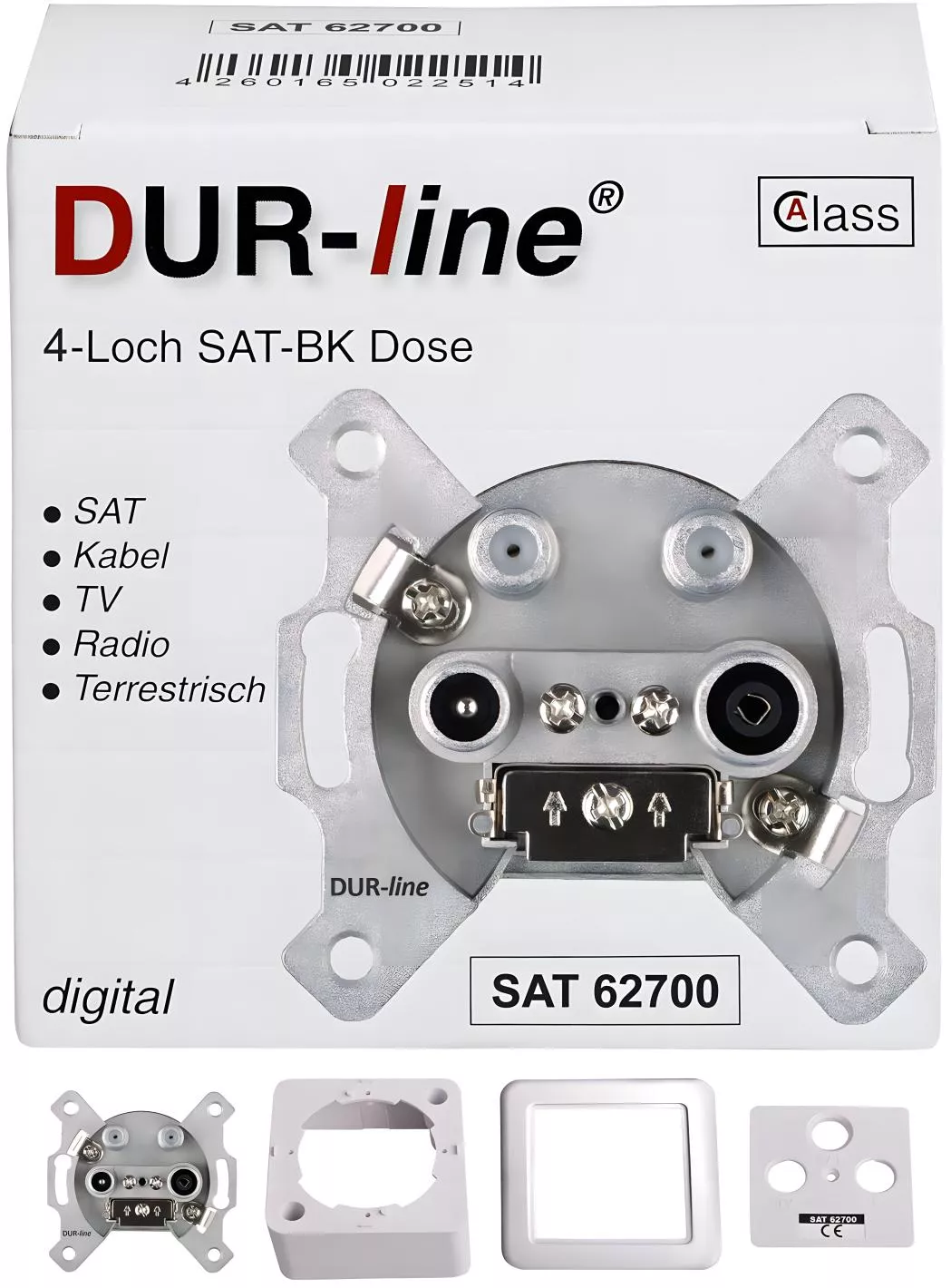 DUR-line SAT 62700 SAT-BK-Dose 4-Loch Enddose-Artikelnummer-056 000 21-von-DUR-line