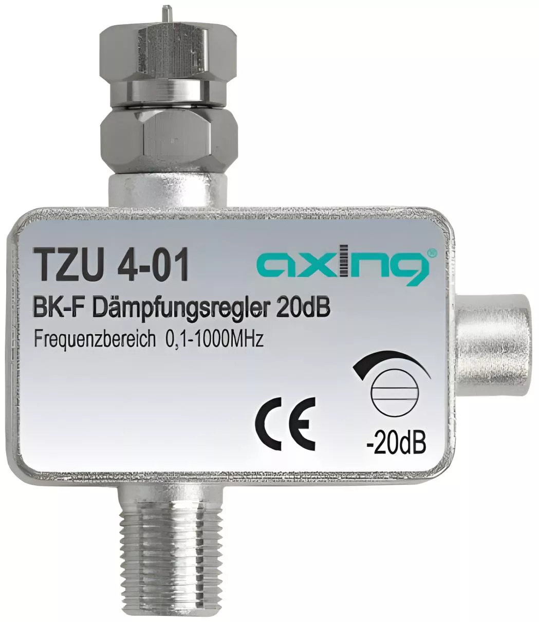 Axing TZU 4-01 CATV-Dämpfungssteller | F-Buchse | F-Stecker-Artikelnummer-058 003 60-von-Axing
