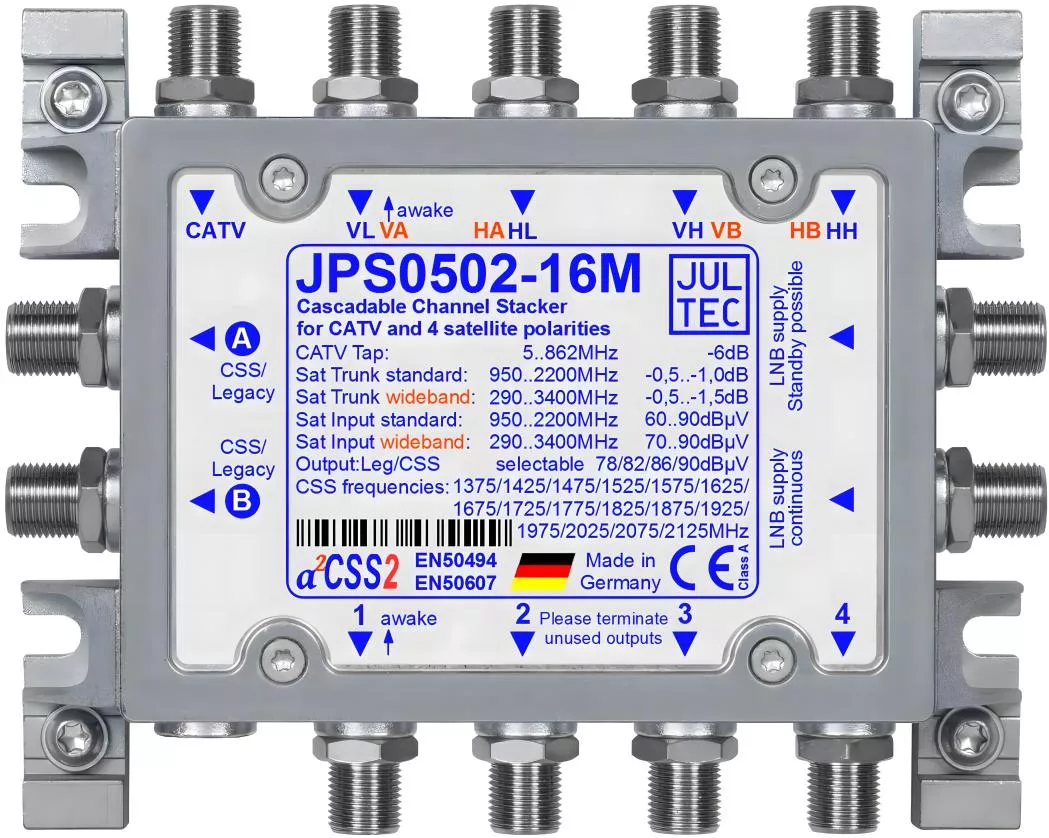 JULTEC JPS0502-16M Unicable-MS für 1 (Breitband 2) Satelliten-Artikelnummer-170 325 28-von-Jultec GmbH