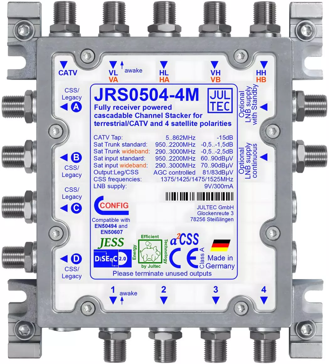 JULTEC JRS0504-4M Unicable-MS für 1(Breitband 2) Satelliten-Artikelnummer-170 202 42-von-Jultec GmbH