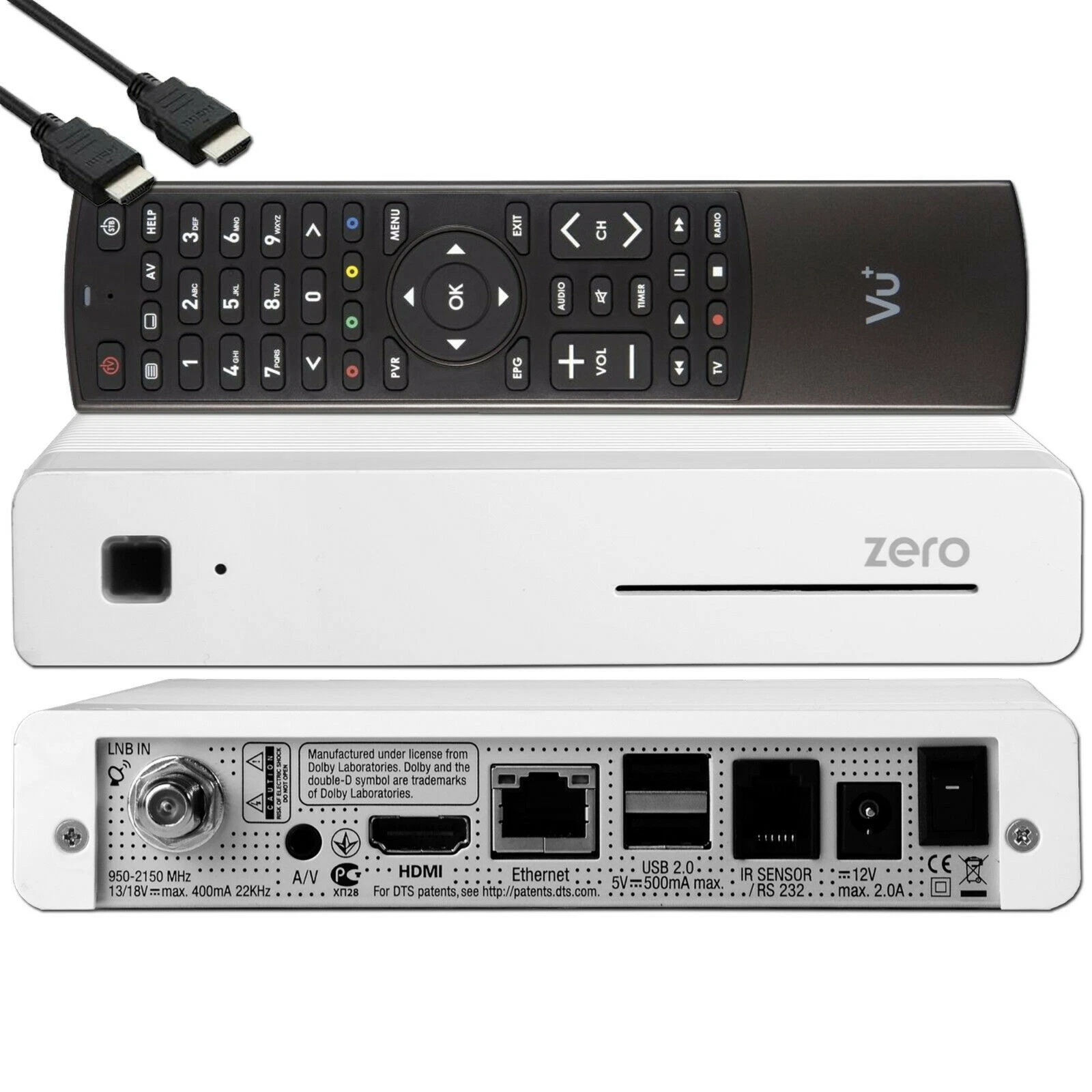 VU+ Zero white 1x S2 Tuner Receiver