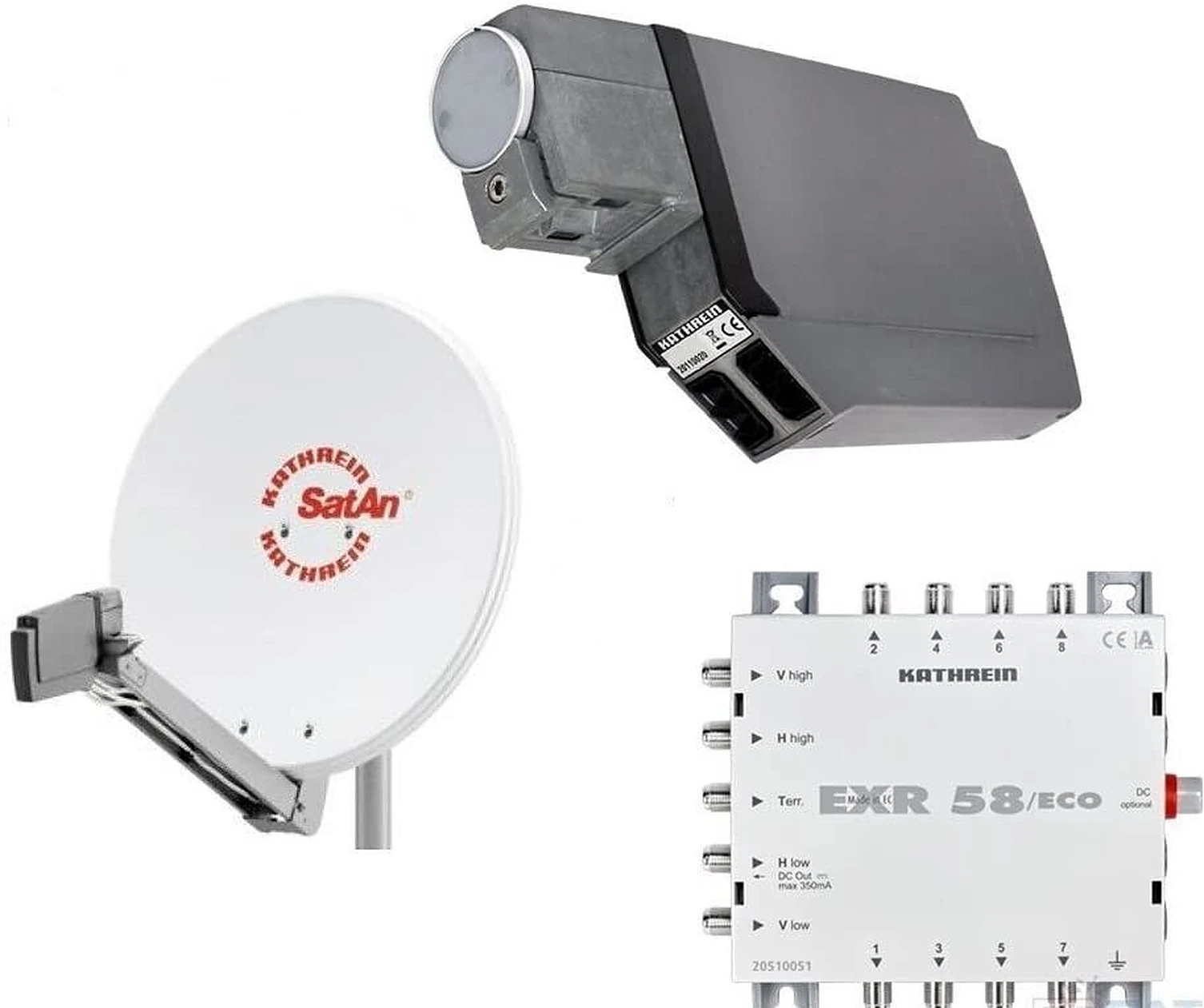 Kathrein Komplettset CAS 80ws Sat-Antennen weiss für 8 Teilnehmer Kathrein Komplettset CAS 80ws Sat-Antennen weiss für 8 Teilnehmer-Artikelnummer-040 999 22-von-Kathrein