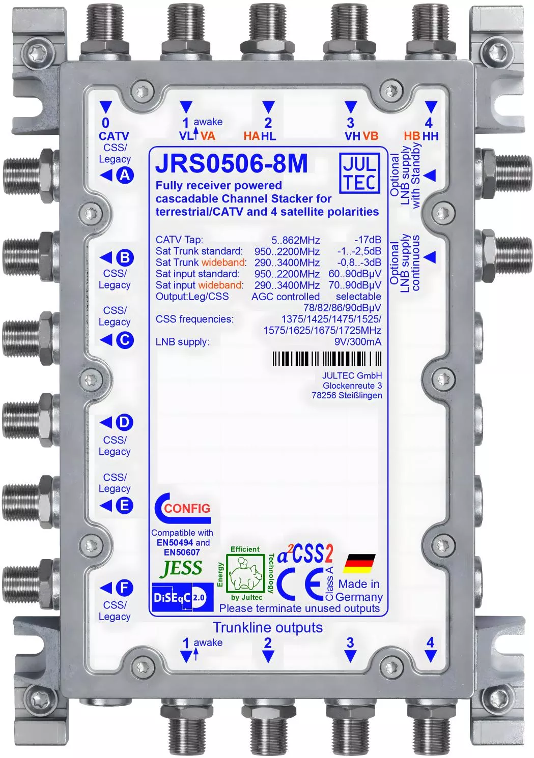 JULTEC JRS0506-8M Unicable-MS für 1 (Breitband 2) Satelliten-Artikelnummer-170 321 60-von-Jultec GmbH