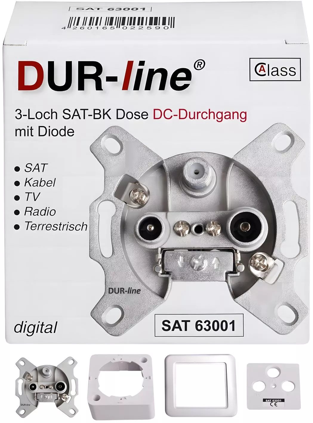 DUR-line SAT 63001 Sat Durchgang 3-Loch -Artikelnummer-056 000 22-von-DUR-line