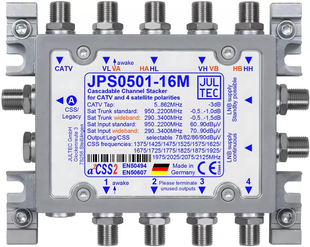 JULTEC JPS0501-16M Unicable-MS für 1 (Breitband 2) Satelliten-Artikelnummer-170 325 11-von-Jultec GmbH