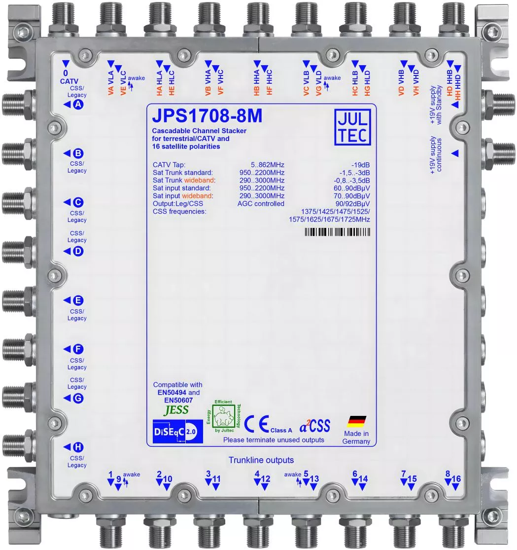 JULTEC JPS1708-8M Unicable-MS für 4 (Breitband 8) Satelliten-Artikelnummer-170 304 94-von-Jultec GmbH